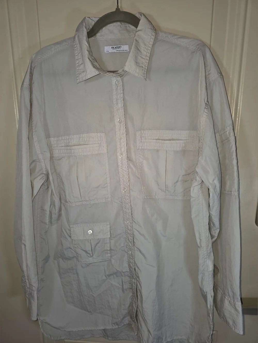 Banana Republic BR Sport Shirt Jacket LT Nylon Khaki‎ Utility Hiking Overshirt